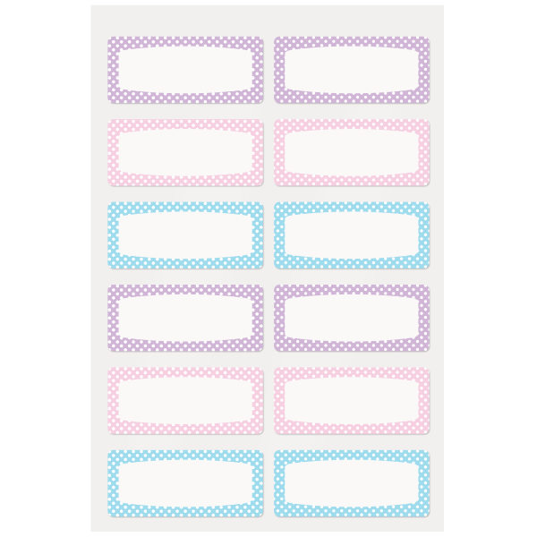 No-Iron Fabric Labels, Soft Pastels Designs